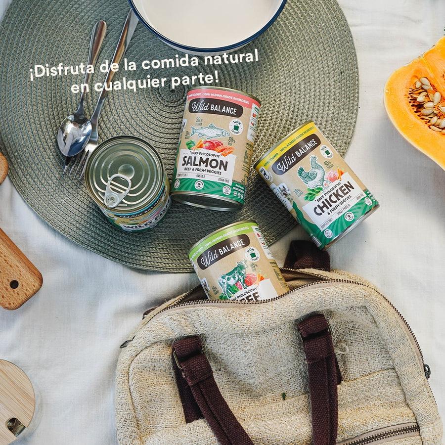 Burk med lax och nötkött BARF för hundar Wild Balance 400 g