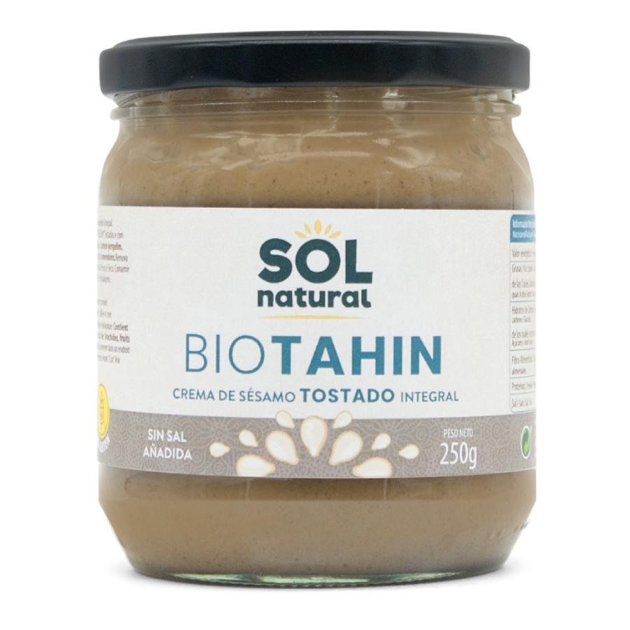 Organic Wholemeal Roasted Tahini without Salt Sol Natural 250 g