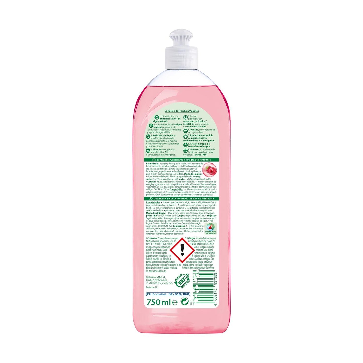 Frosch afwasmiddel framboos 750 ml