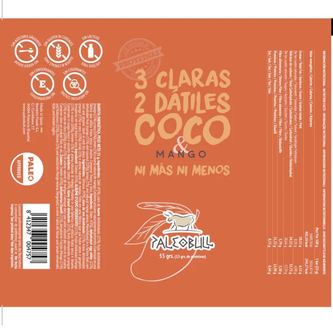 Barretta energetica al mango con datteri e cocco Paleobull 55 g