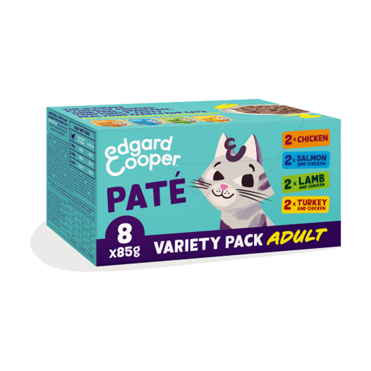 Multipack 8 x 85 g Edgard & Cooper wet food pâté tubs