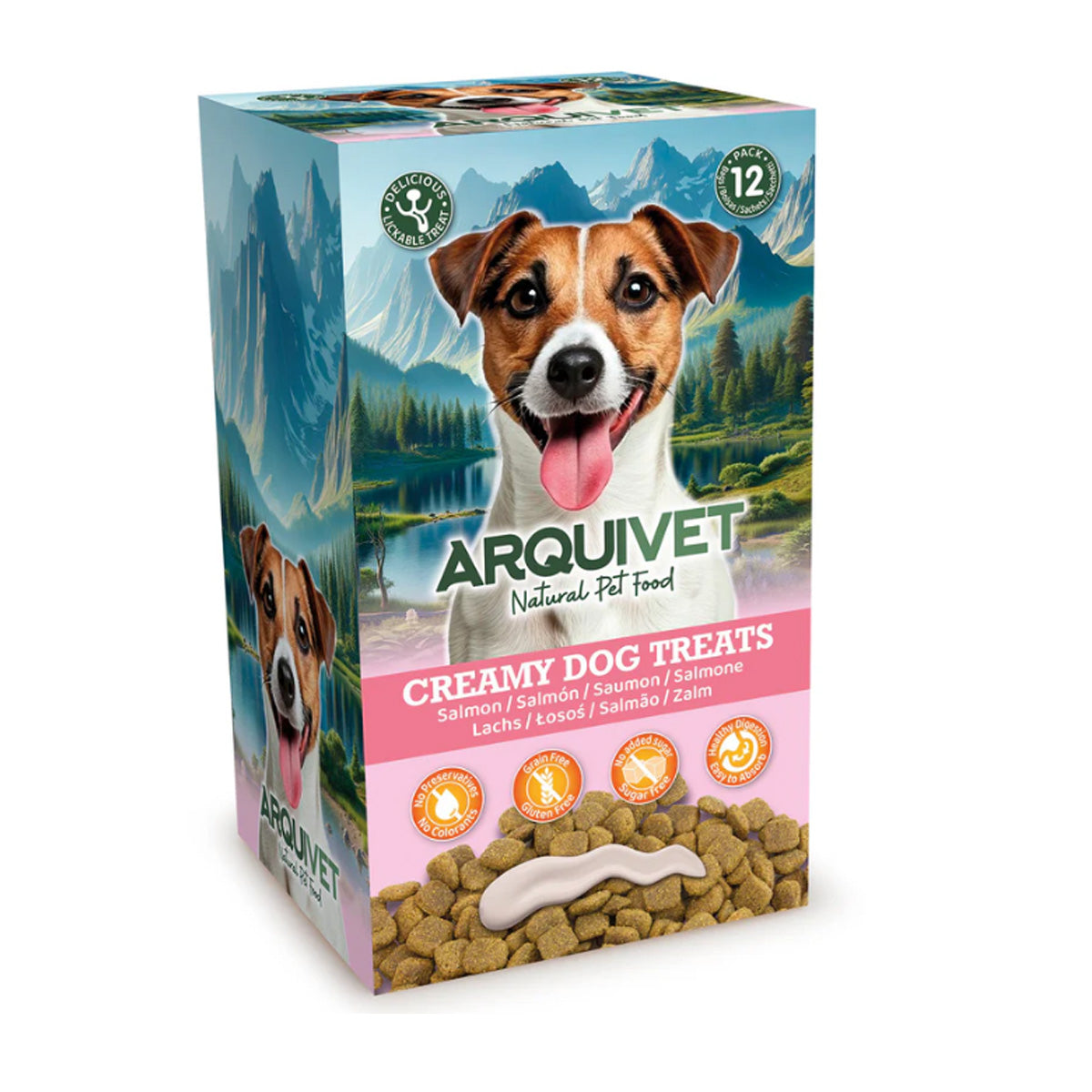 Vloeibare snack Creamy voor honden met zalm van Arquivet (5 zakjes van 15 g)