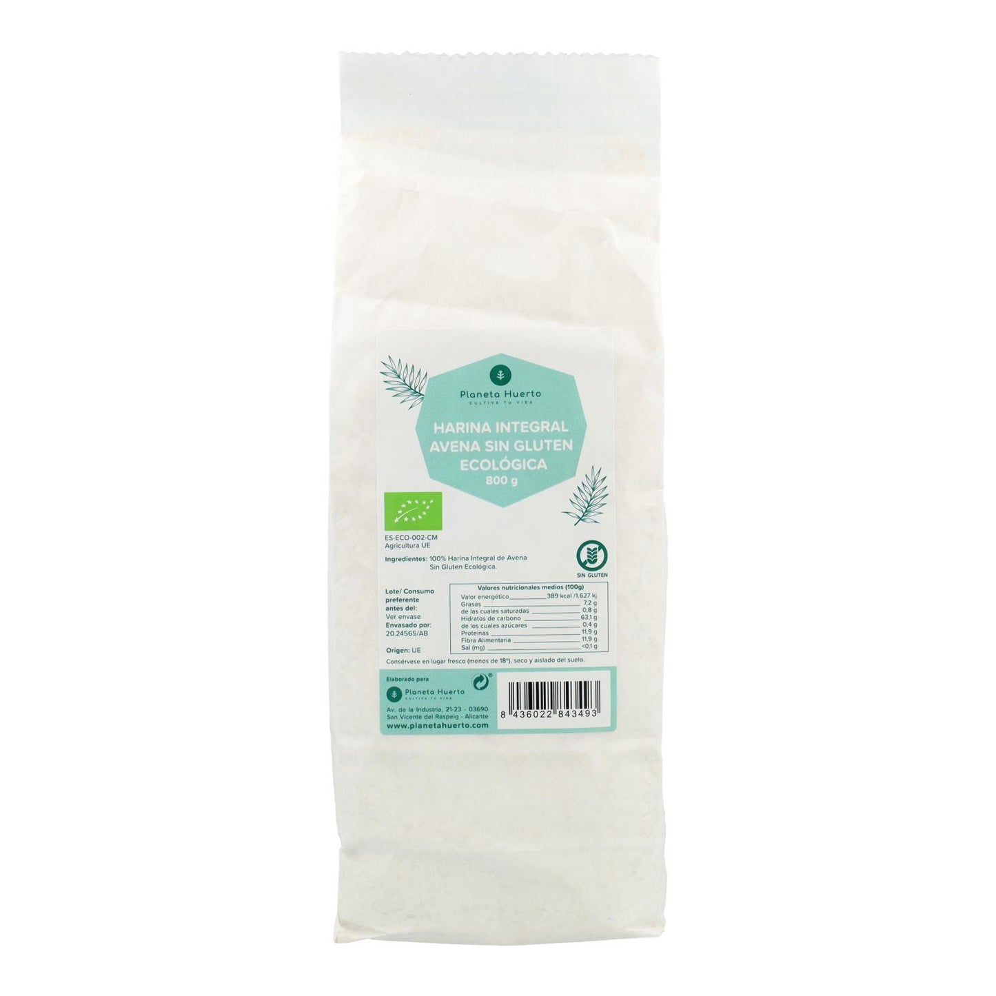 Volkoren Glutenvrije Havermout Eco Planeta Huerto 800 g