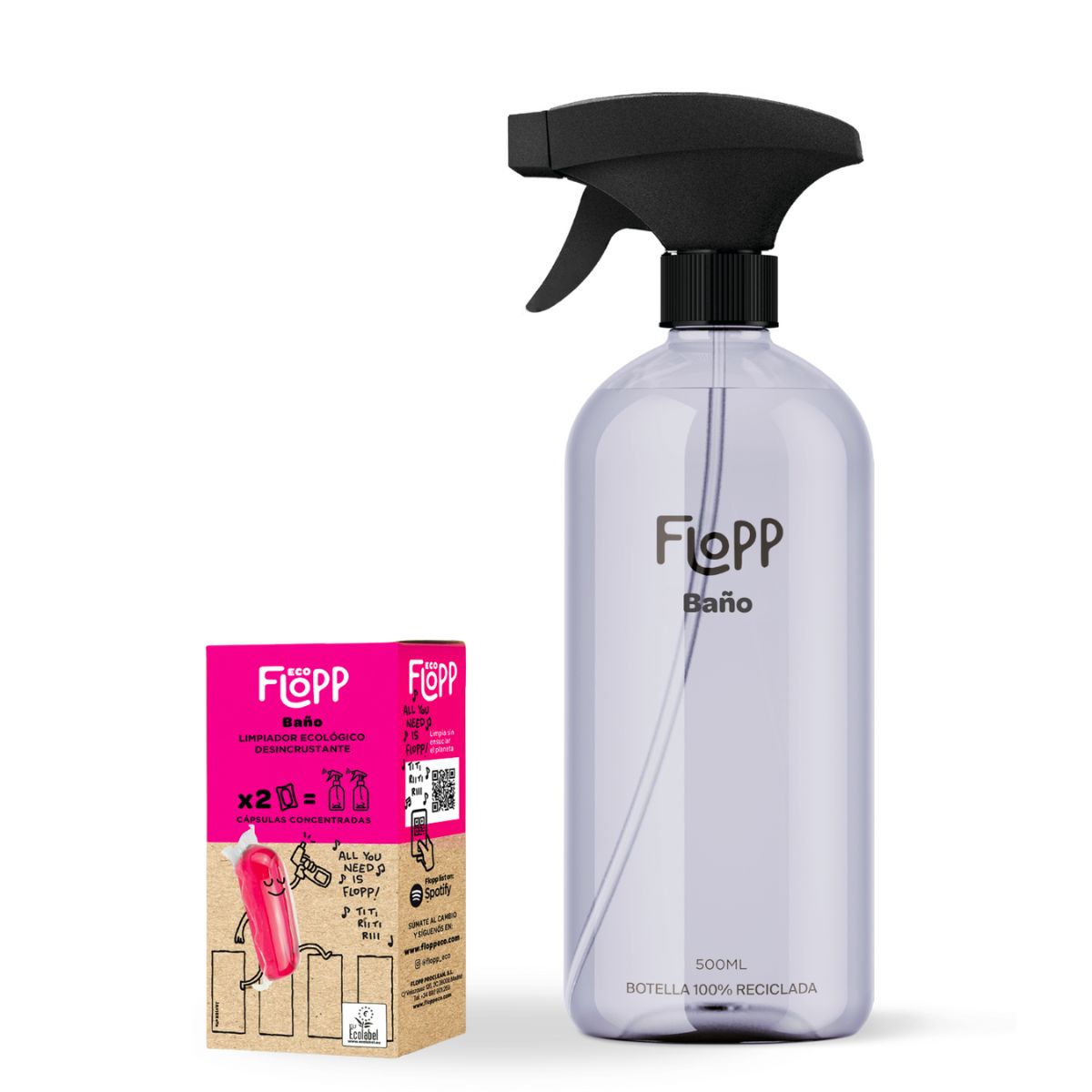 FLOPP ECO Badfles 500 ml + navulling