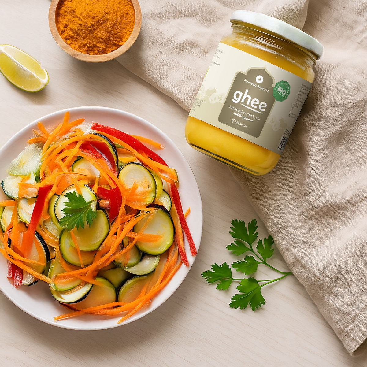 Opakowanie 2x masło klarowane Ghee ECO Planet Orchard 350 gr