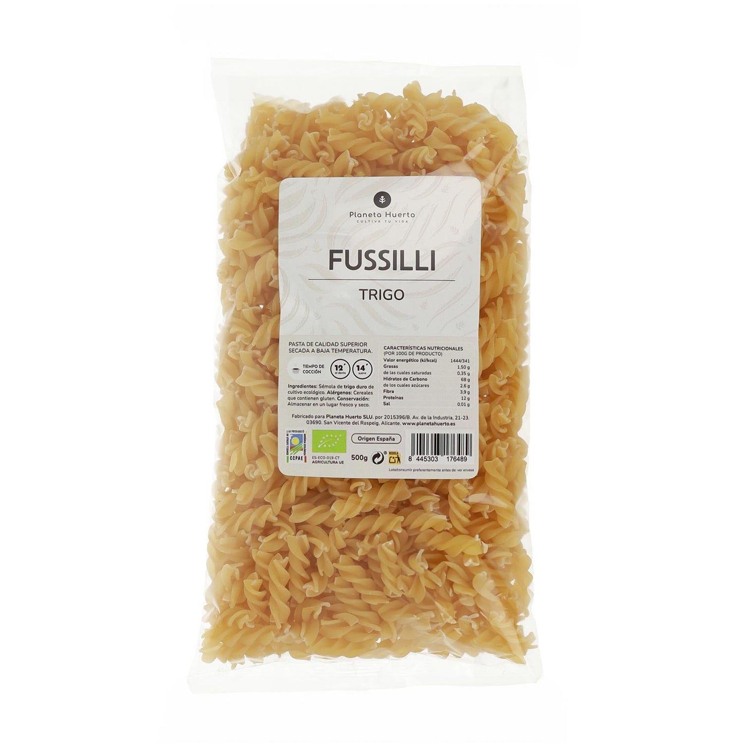 Fussilli z pszenicy ECO Planeta Huerto 500gr