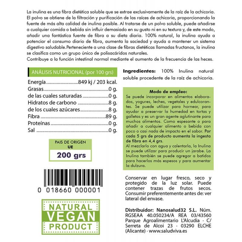 Inulina di cicoria Salud Viva 200 g
