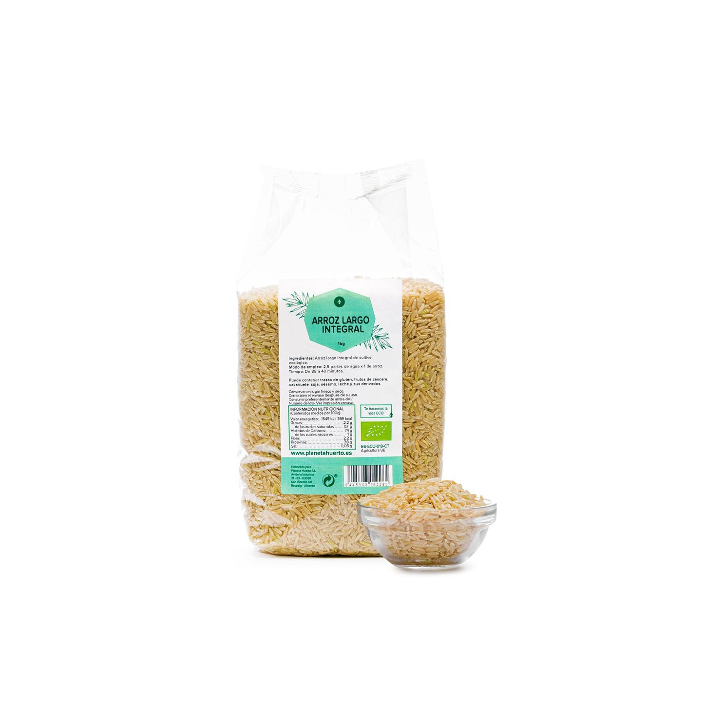 Brown long grain rice ECO Planeta Huerto 1 kg