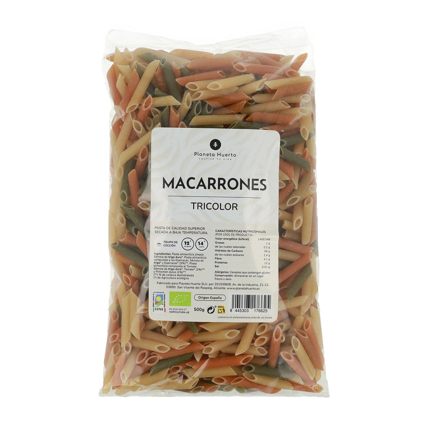 Trójkolorowe Makaroniki ECO Planeta Huerto 500g