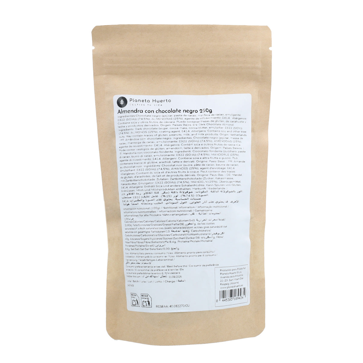 Migdały z ciemną czekoladą Planeta Huerto 250gr