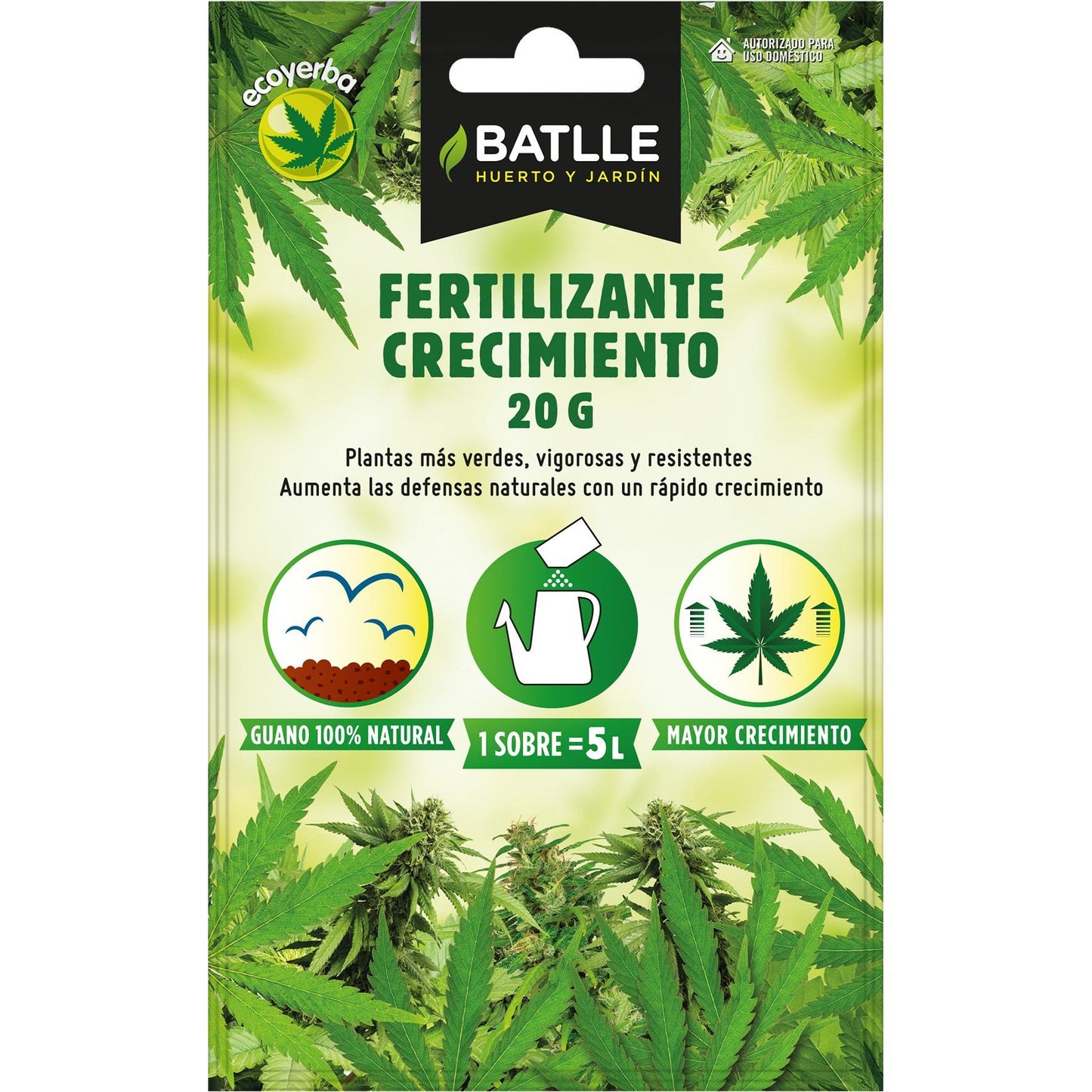 Ecoyerba-meststof voor groei voor 5 l Batlle