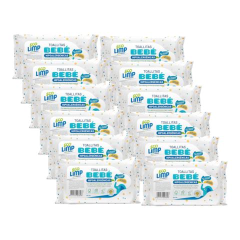 Pack of 12 Mimidu ECO Baby Wipes, 60 units