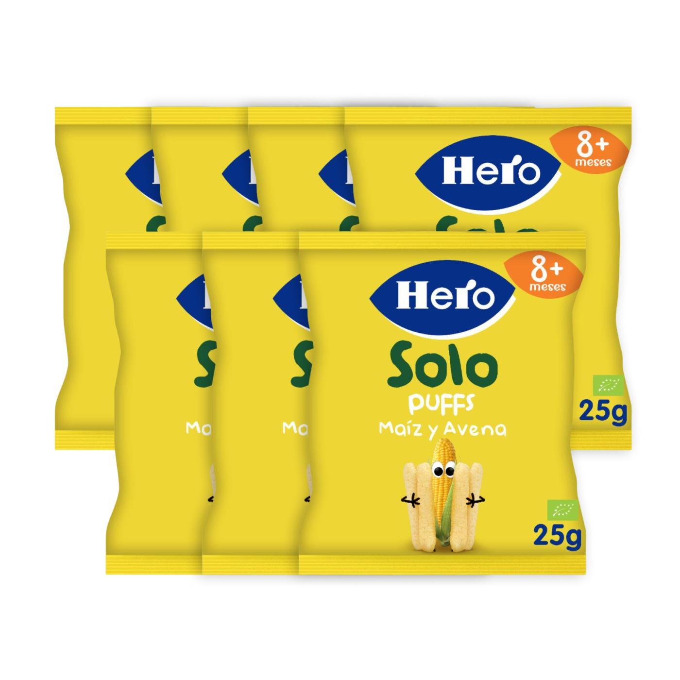 Pakket x7 Eco maïs- en haversnacks 25 g - Hero Solo