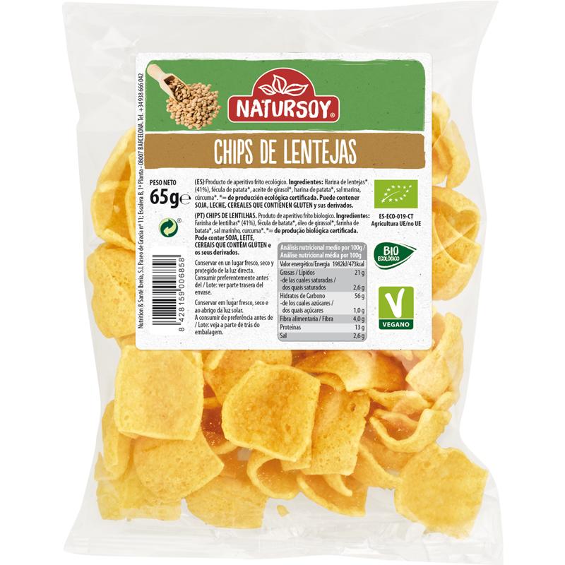 Chips di lenticchie biologiche, 65 g. Natursoy