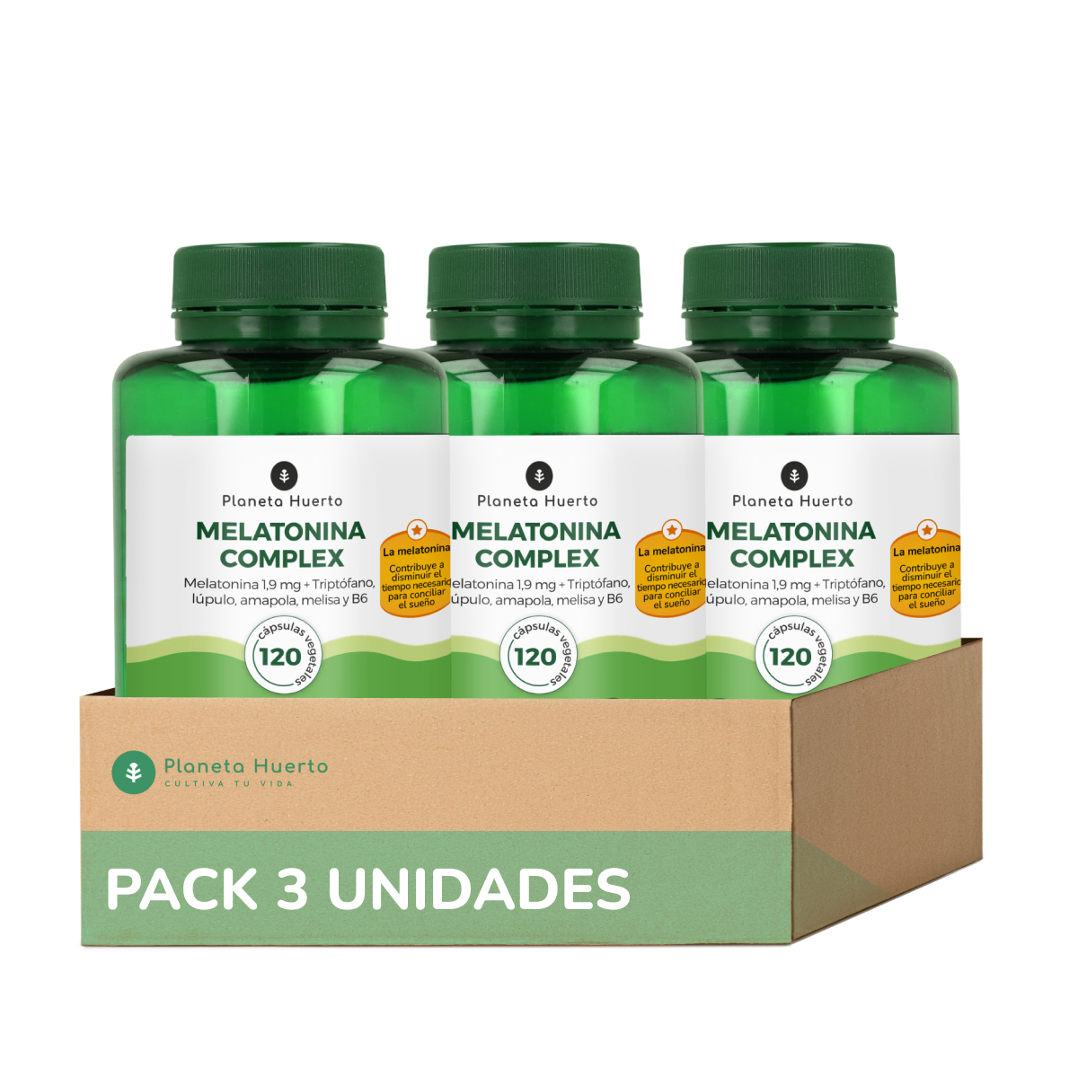 Pack 3xComplexe de mélatonine Planeta Huerto 120 gélules