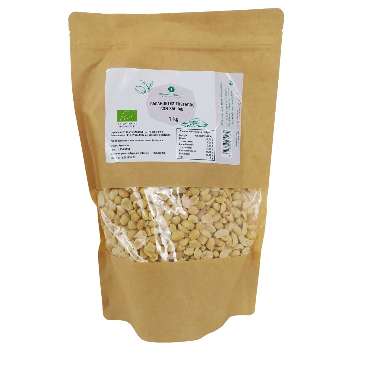 Cacahuètes grillées avec sel ECO Planeta Huerto 1 Kg
