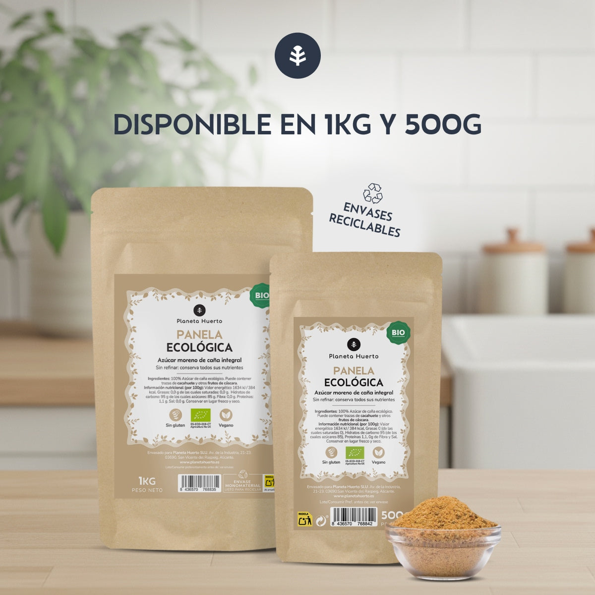 Pak 2 x ECO Planeta Huerto Panela Suiker 1kg