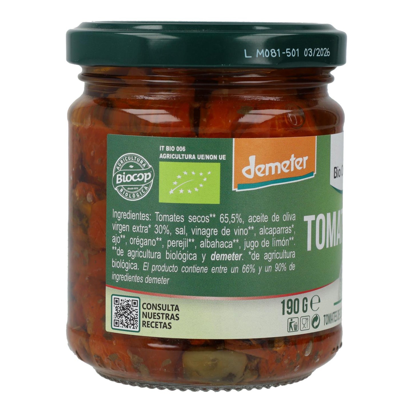 Getrocknete Tomaten in Öl Bio Demeter Organica Italia 190 g