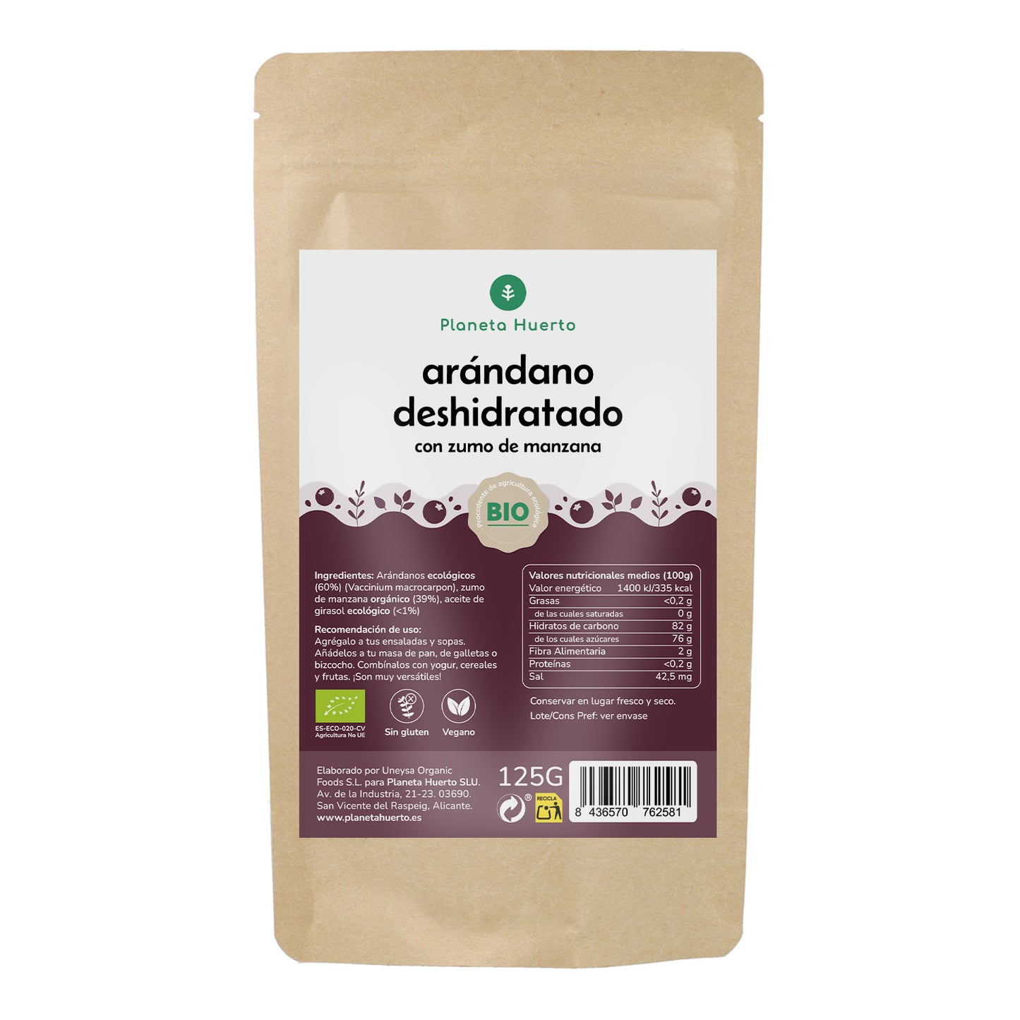Dehydrierte Heidelbeeren ECO Planeta Huerto 125 g