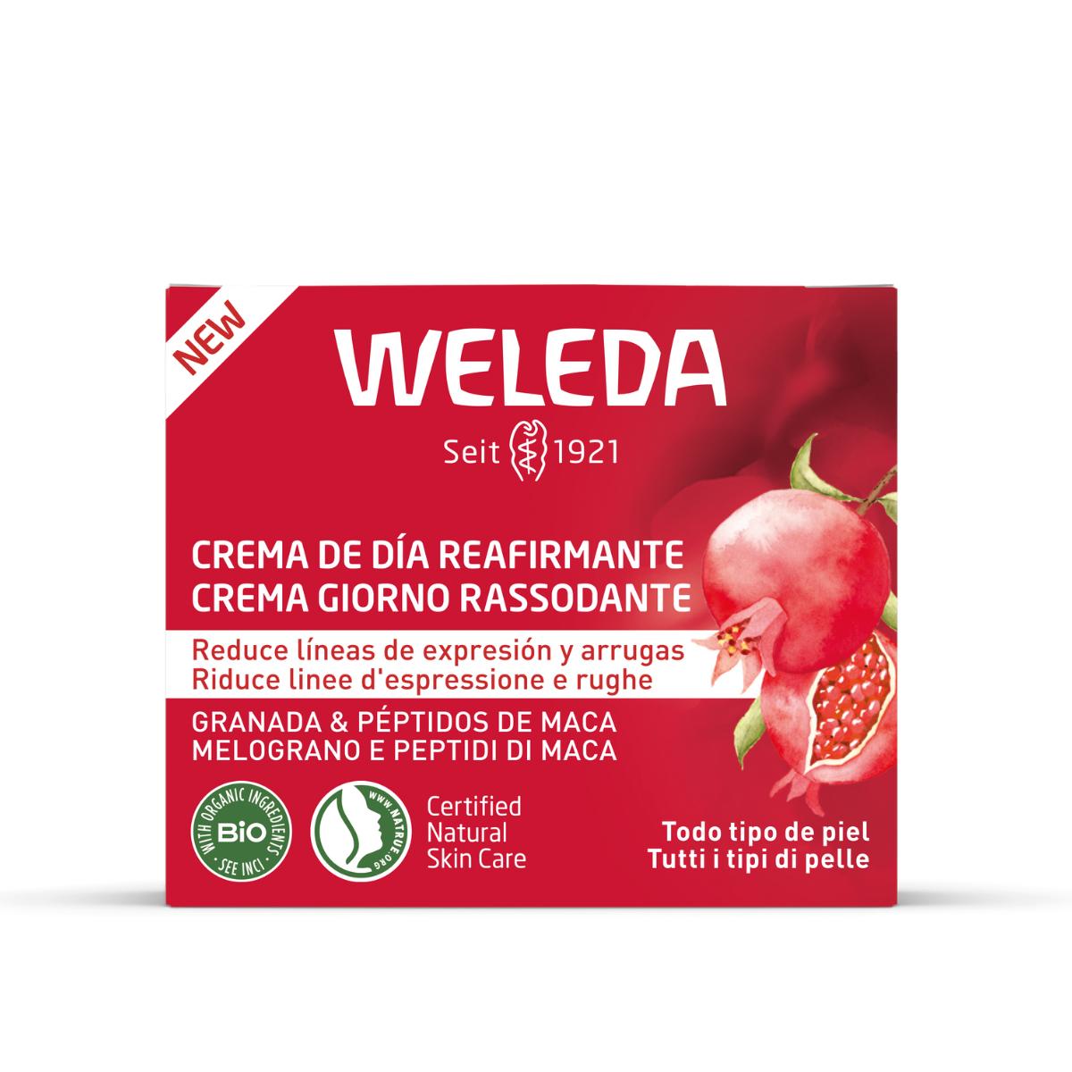 Pack 2x Crème de jour raffermissante à la grenade et aux peptides de maca Weleda 40 ml