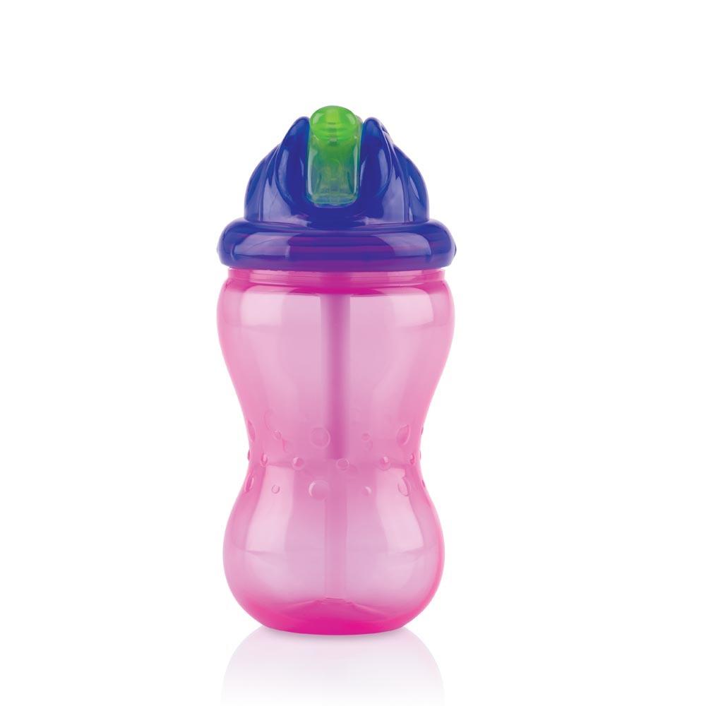 Flip-It anti-druppel babyfles 12m+ Roze, Nuby 360 ml