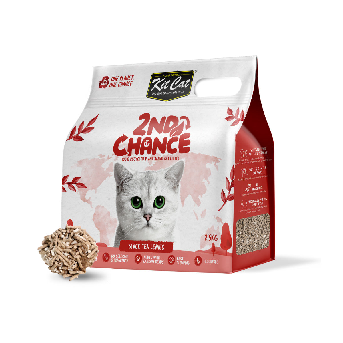 Kit Cat Arena Eco 2nd Chance - Black Tea 2,5 kg Foglie di tè nero, piselli e manioca