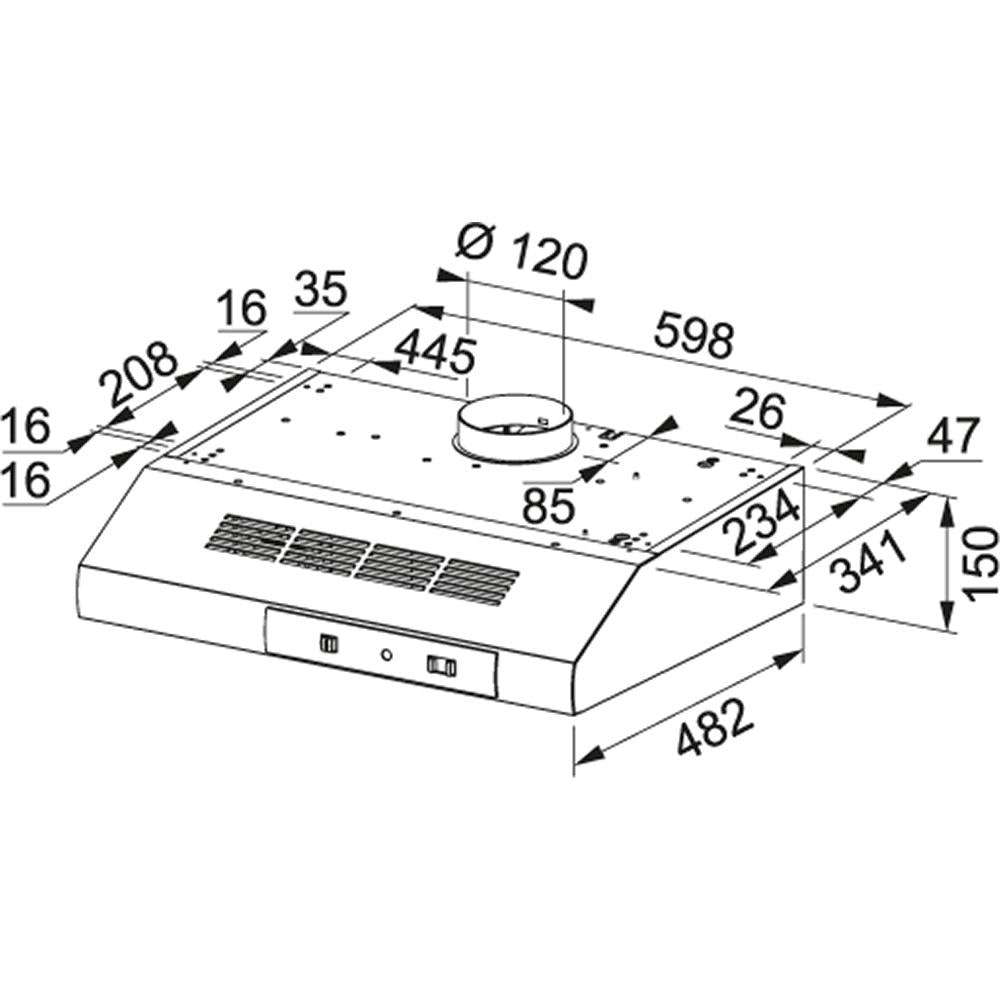 Campana Extractora Brisa Plus 60 Mepamsa Negro