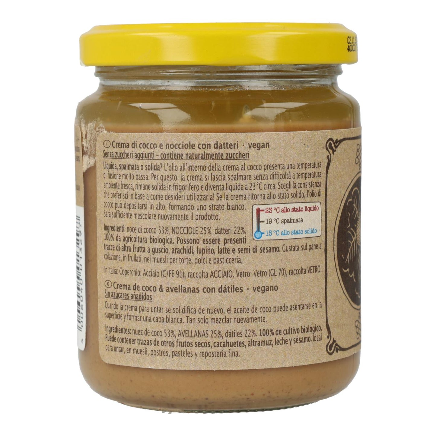 Crème bio Rapunzel à la noix de coco, aux noisettes et aux dattes 250 g