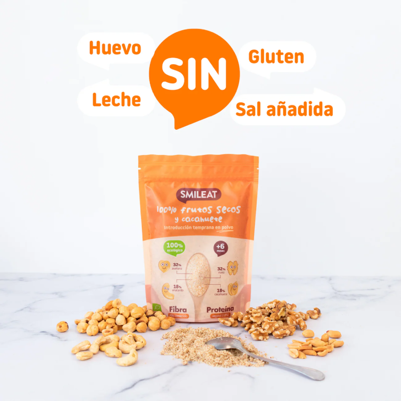 Mix Frutos Secos y Cacahuete en Polvo Bio Smileat 200g