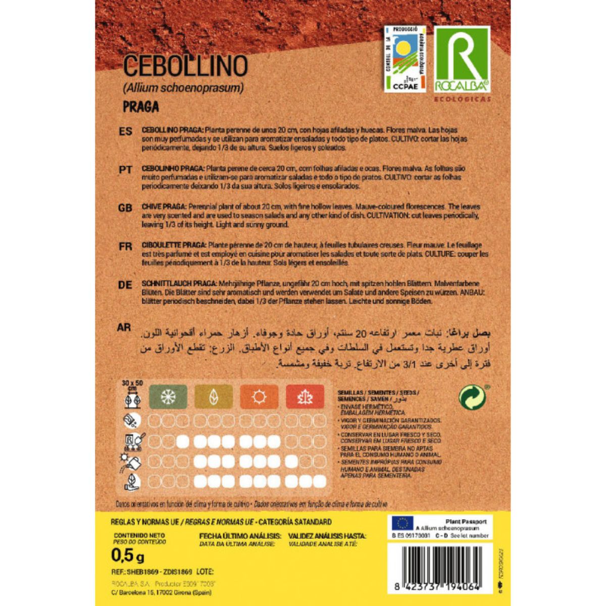 Semi di erba cipollina Praga biologici Rocalba