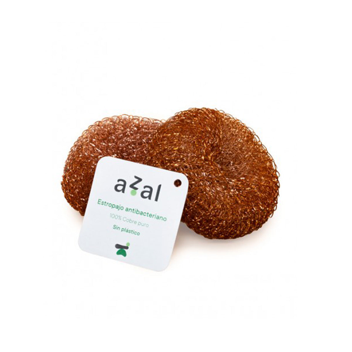 Pure koperen schuurspons Azal 2 stuks