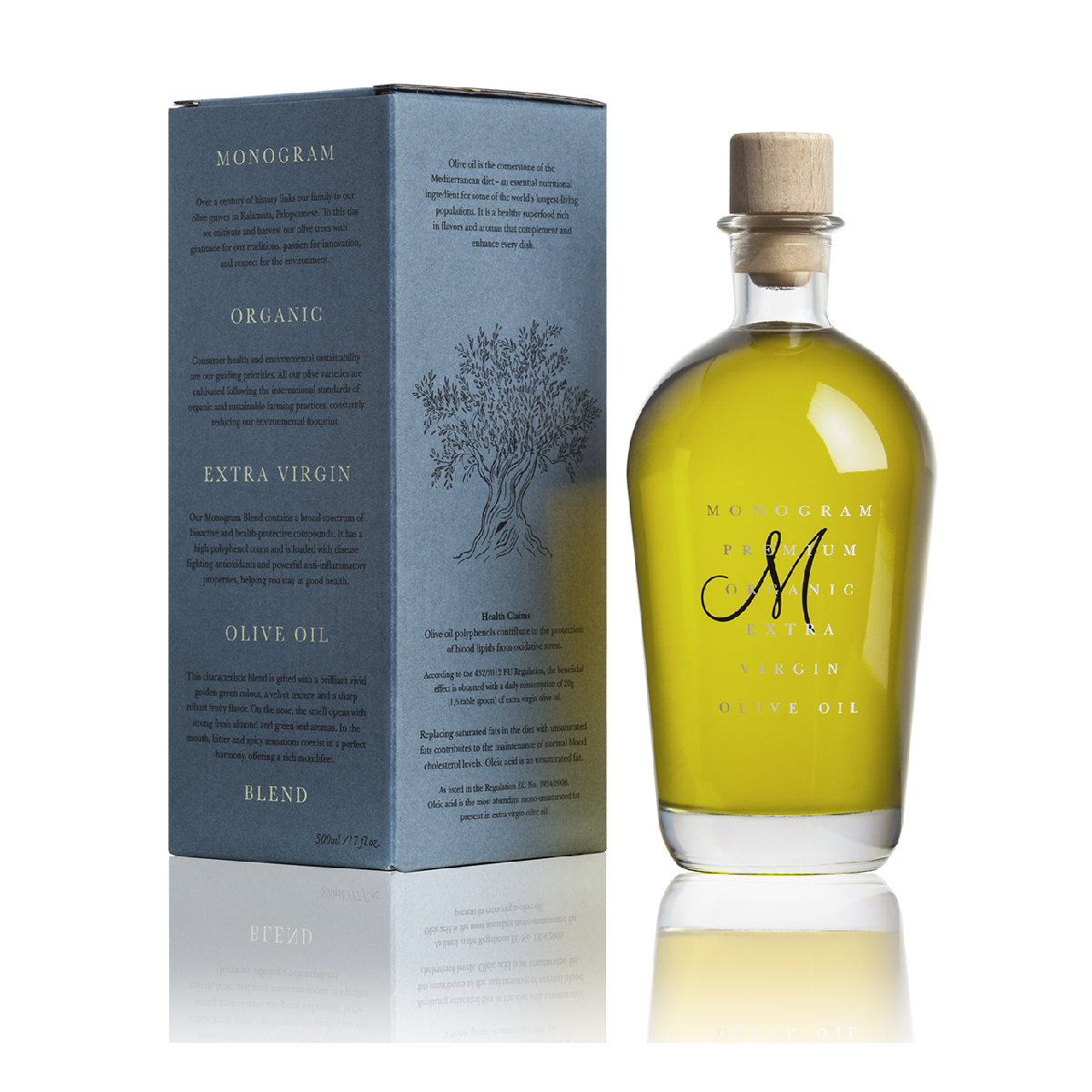 Miscela di olio extravergine di oliva biologico premium Monogram 500 ml