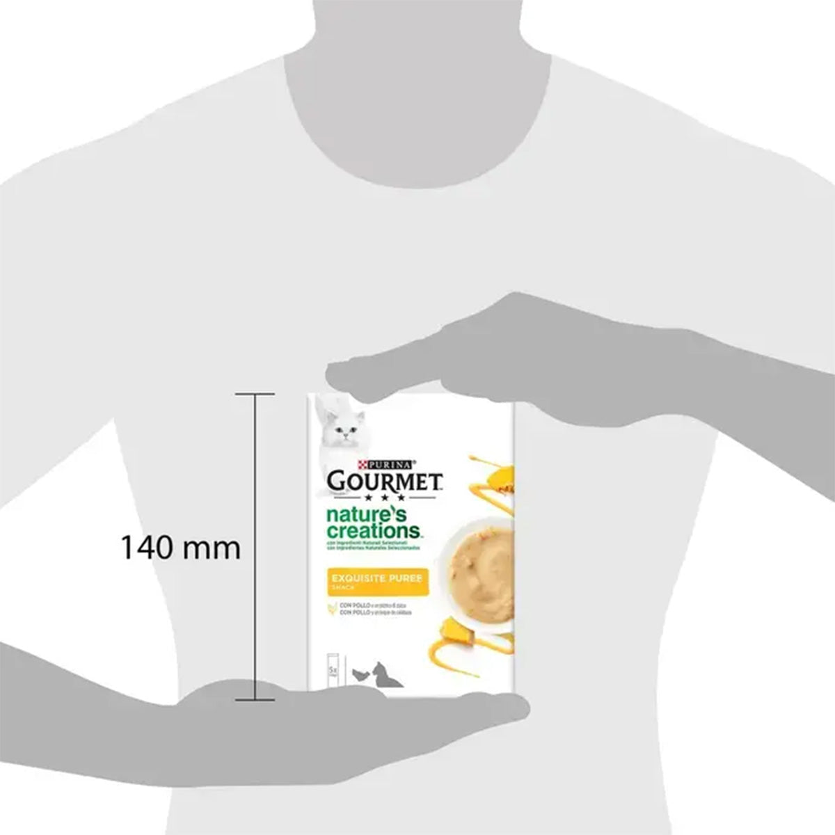 Pack 11 x GOURMET Nature's Creations Exquisito Purée Snack Liquide au poulet et à la citrouille 5x10g