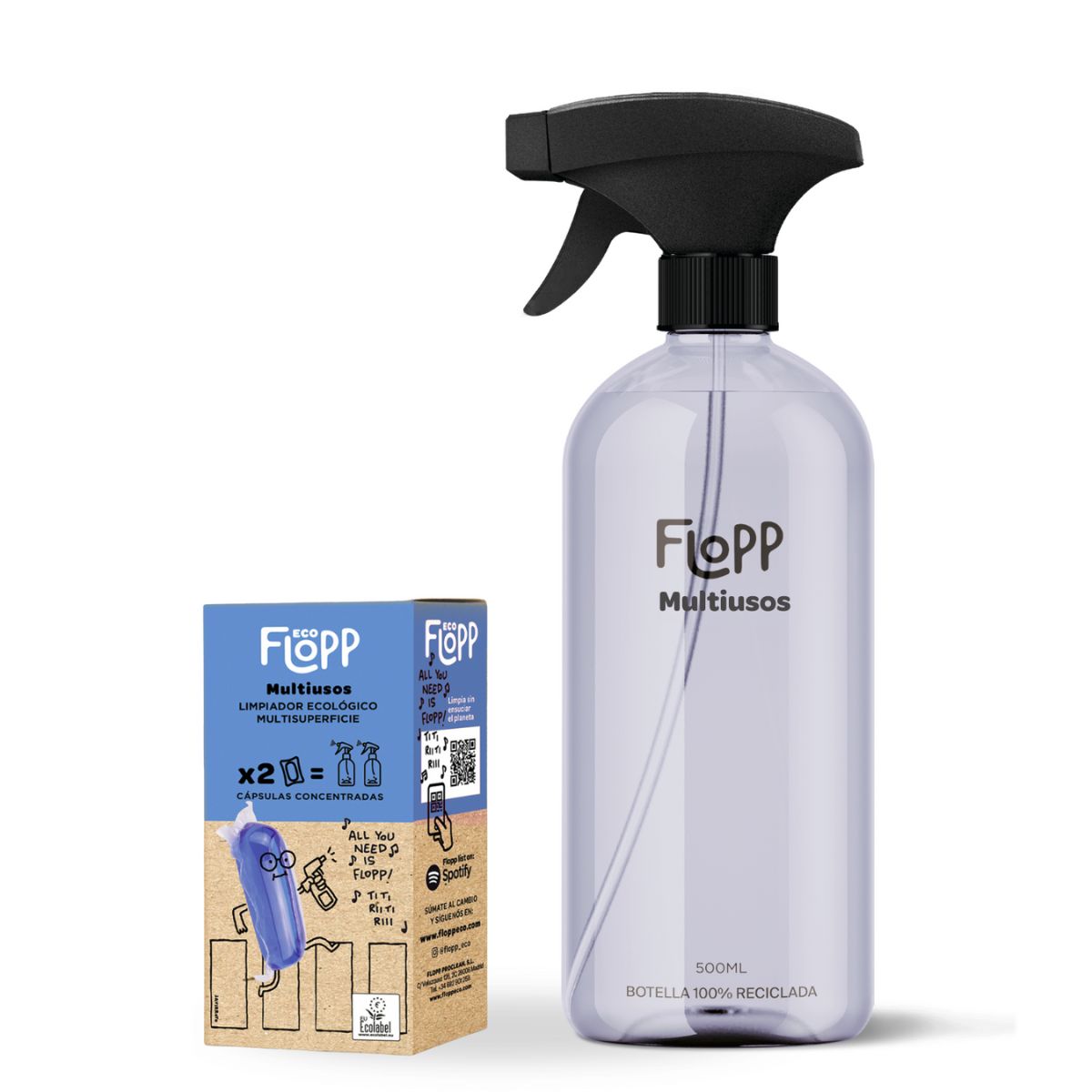 FLOPP ECO Mehrzweckreiniger Flasche 500 ml + Nachfüllpackung