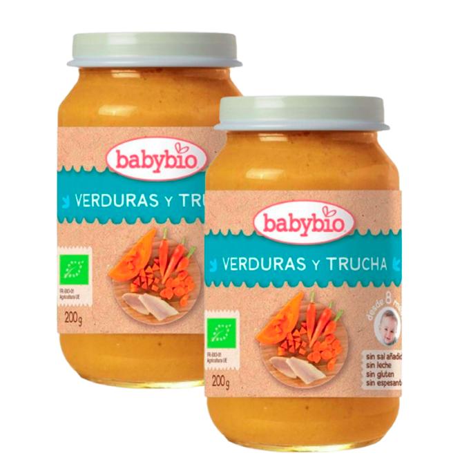 PROMO x2 Vasetto Menu Tradizione Verdure e Trota, 200 g. Babybio