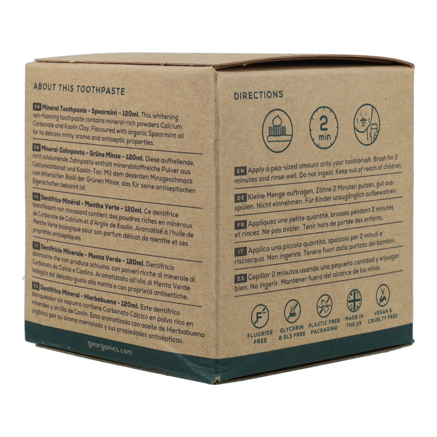 Naturlig tandkräm med mint och kokos Georganics 120 ml