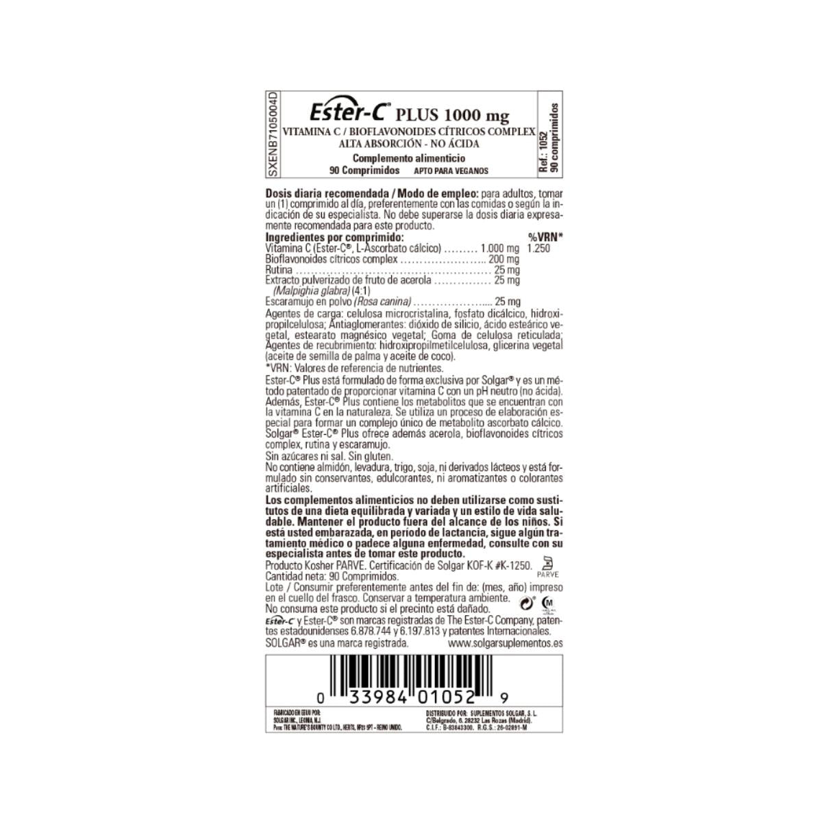 Ester C Plus Vitamine C, 90 tabletten van 1000 mg