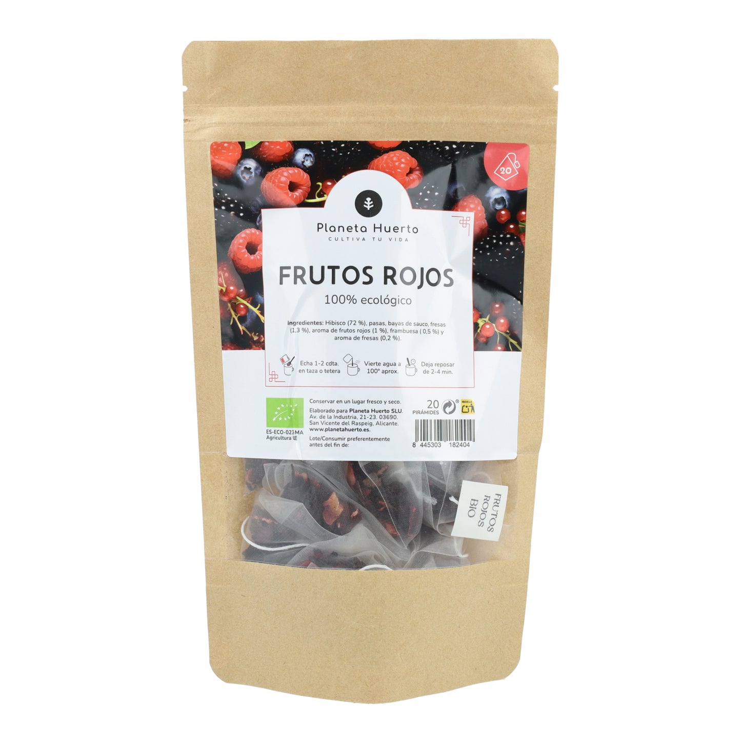 Organic Red Fruit Infusion ECO Planeta Huerto 20 pyramids