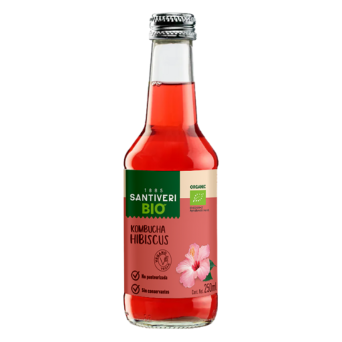 Biologische kombucha met hibiscus Santiveri 250 ml