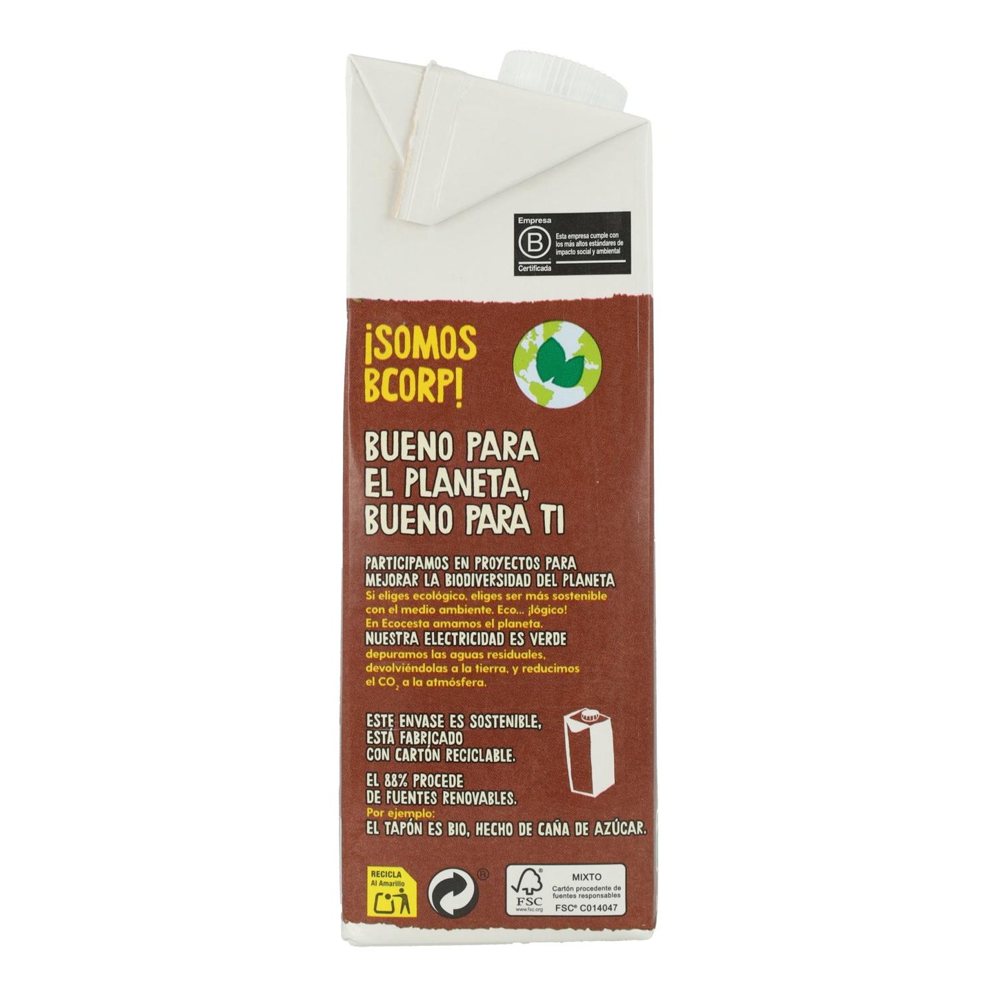 Bebida Vegetal de Avena con Cacao Bio, 1L Ecocesta