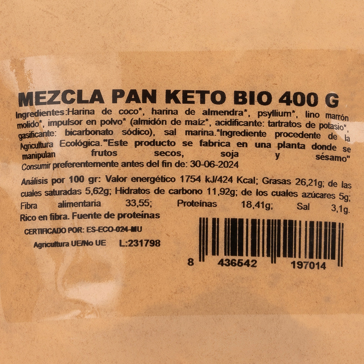 Mieszanka mąk do bezglutenowego chleba Keto NaturGreen 400 g