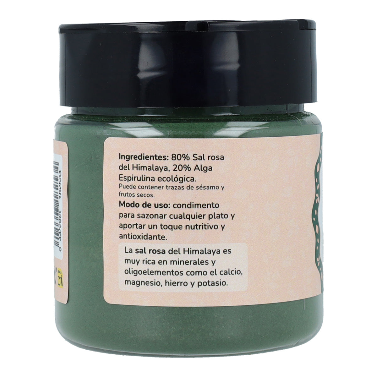 Sale rosa con polvere di alga spirulina ECO Planeta Huerto 100g