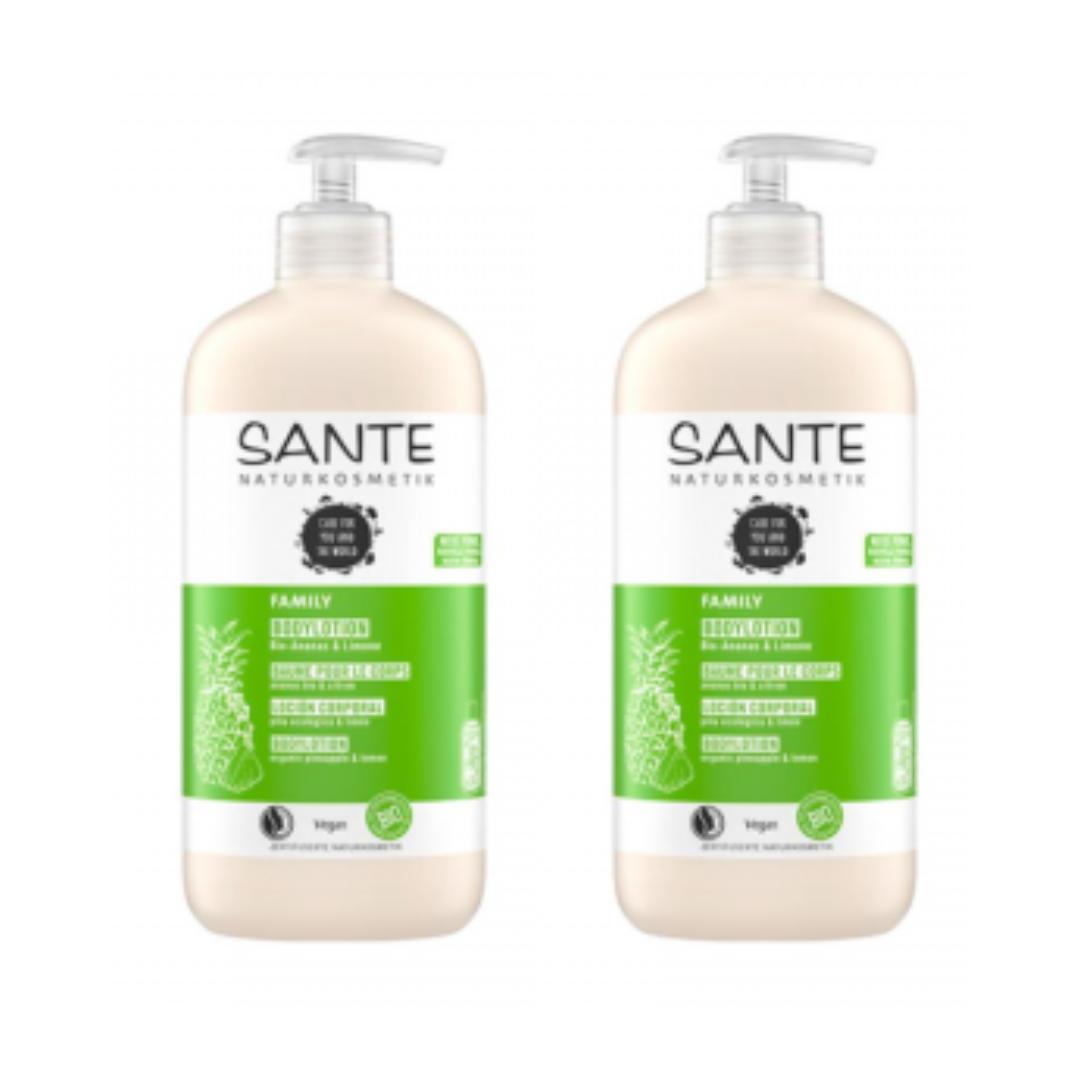 2-pack kroppslotion ananas och citron Sante, 500 ml