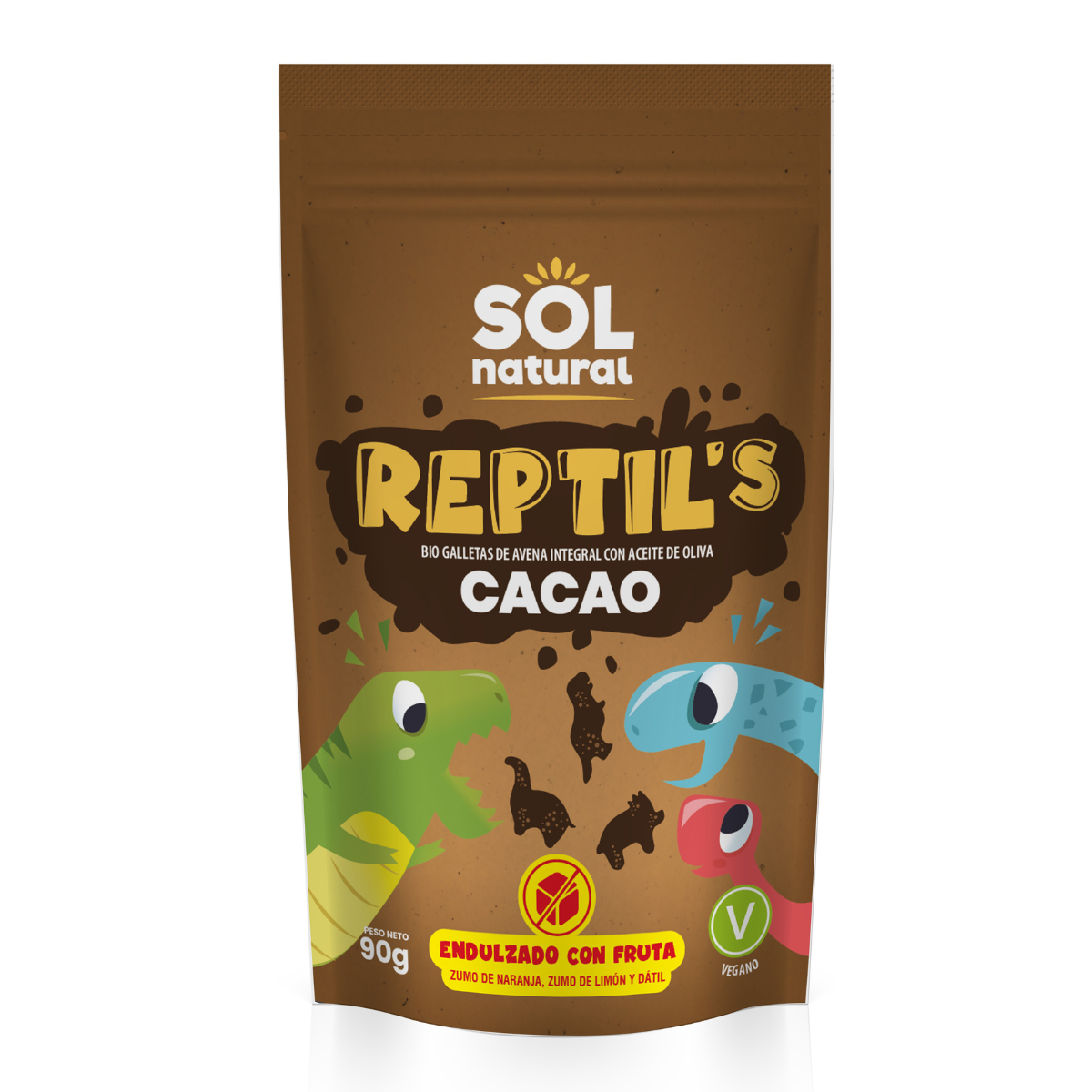 10-pack barnkakor med havre, frukt och ekologisk kakao Sol Natural 90 g