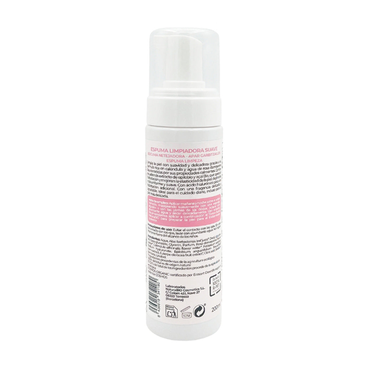 Mousse nettoyante douce Naturabio, NATURABIO, 200 ml