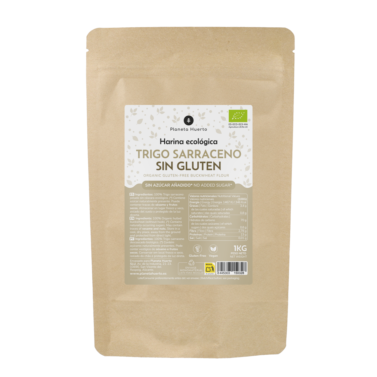 Farine de sarrasin sans gluten ECO Planeta Huerto 1 kg
