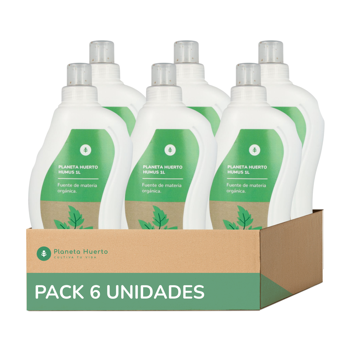 Pack 6xNatural Liquid Humus Planet Vegetable Garden 1 Liter