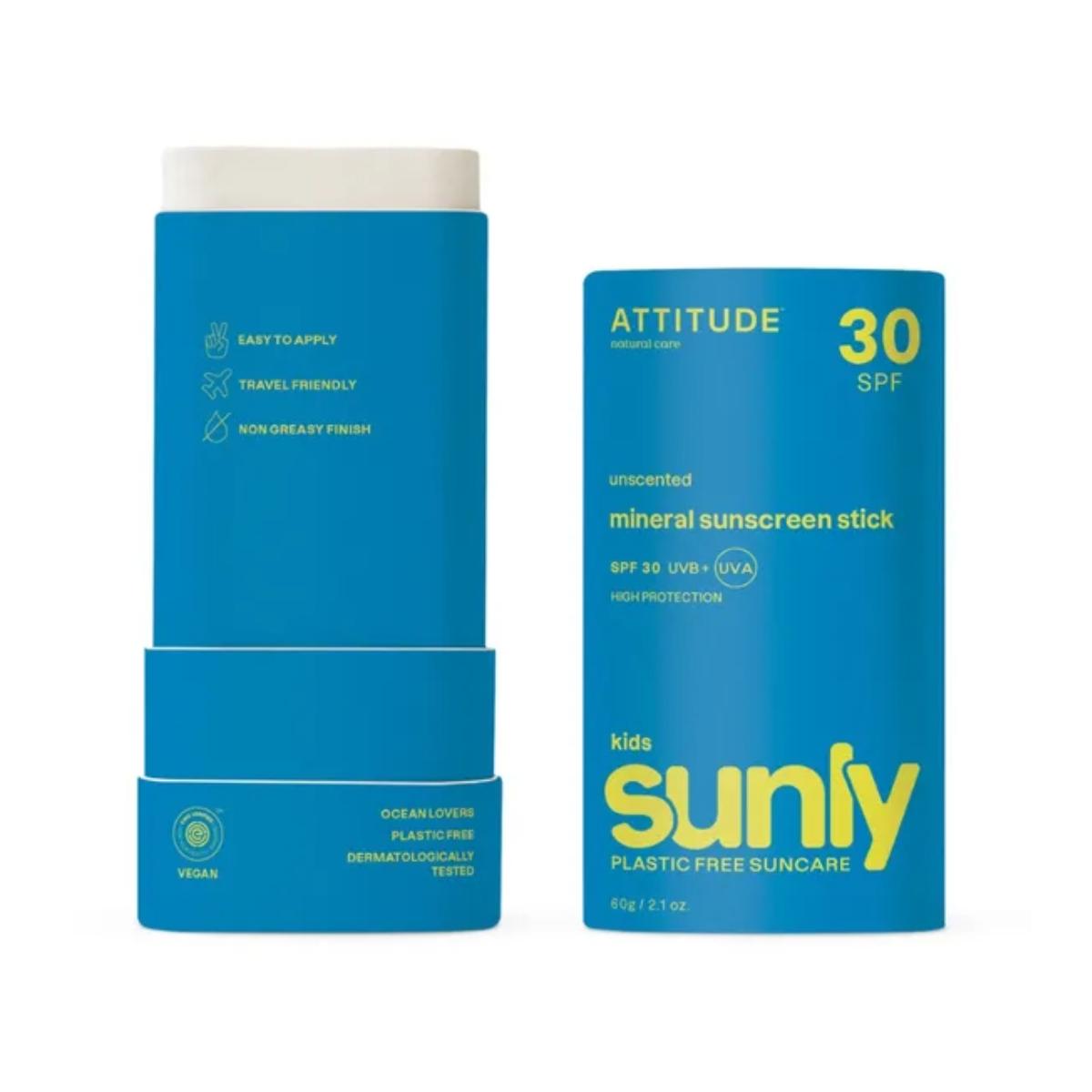 Krem przeciwsłoneczny dla dzieci w sztyfcie bez substancji zapachowych Sunly 30 SPF Attitude 60 g
