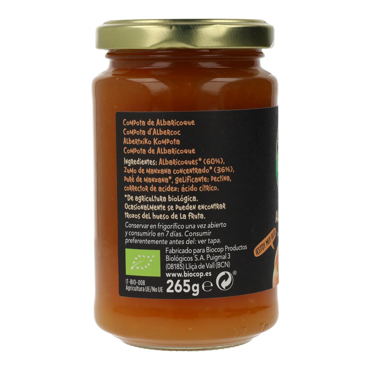 Biocop Organic Apricot Compote 265 g
