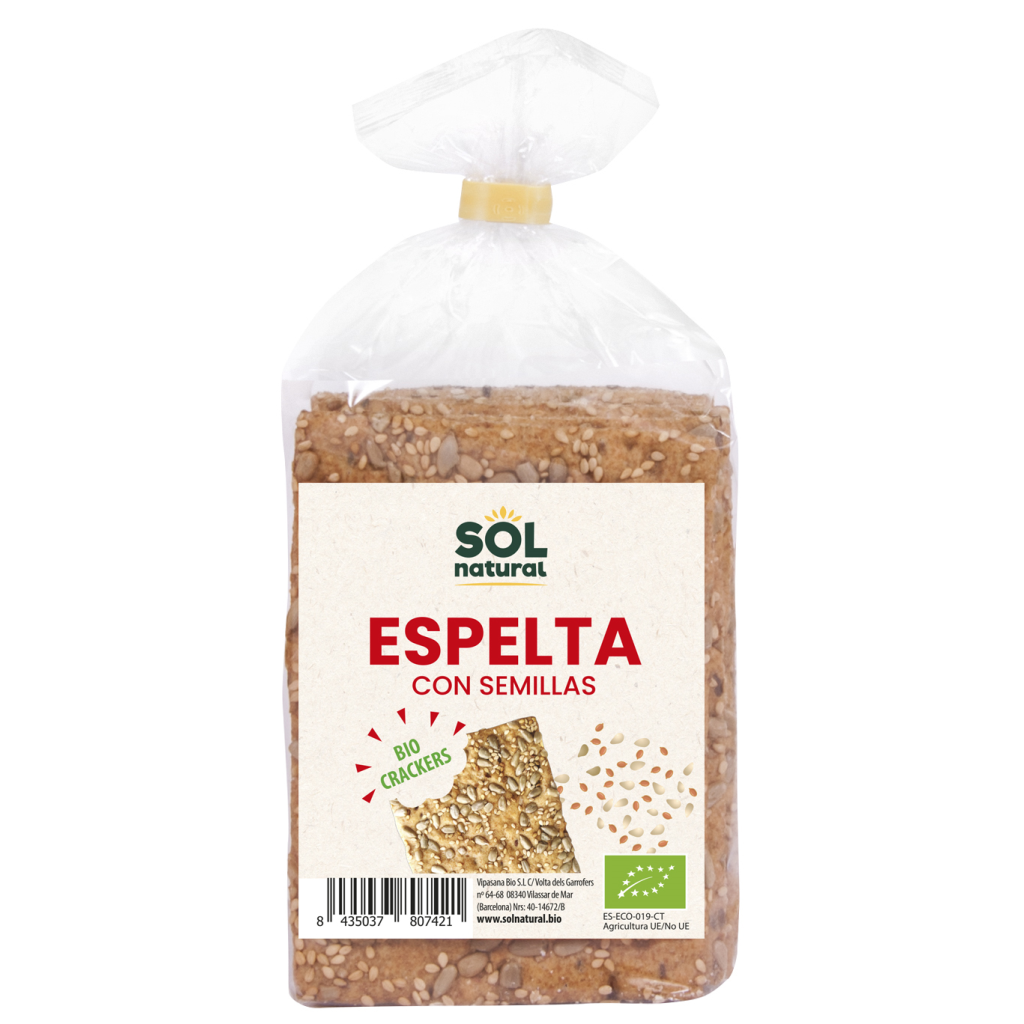 Crackers de Espelta con semillas Bio Sol Natural 200 g
